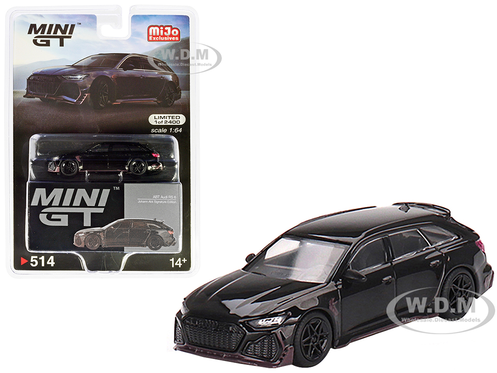 Audi RS6 ABT Black Johann Abt Signature Edition Limited Edition To 2400 Pieces Worldwide 1/64 Diecast Model Car By True Scale Miniatures