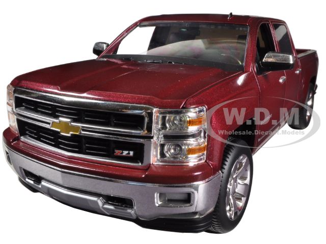 2014 Chevrolet Silverado LTZ Z71 Crew Cab In Deep Ruby Metallic With Black Interior 1/24 Diecast Model By Norscot