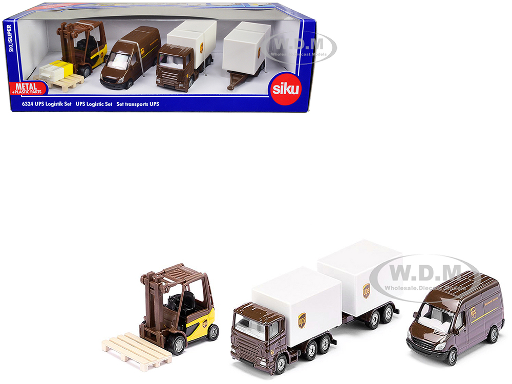 UPS Logistics Set of 3 Pieces Diecast Models by Siku