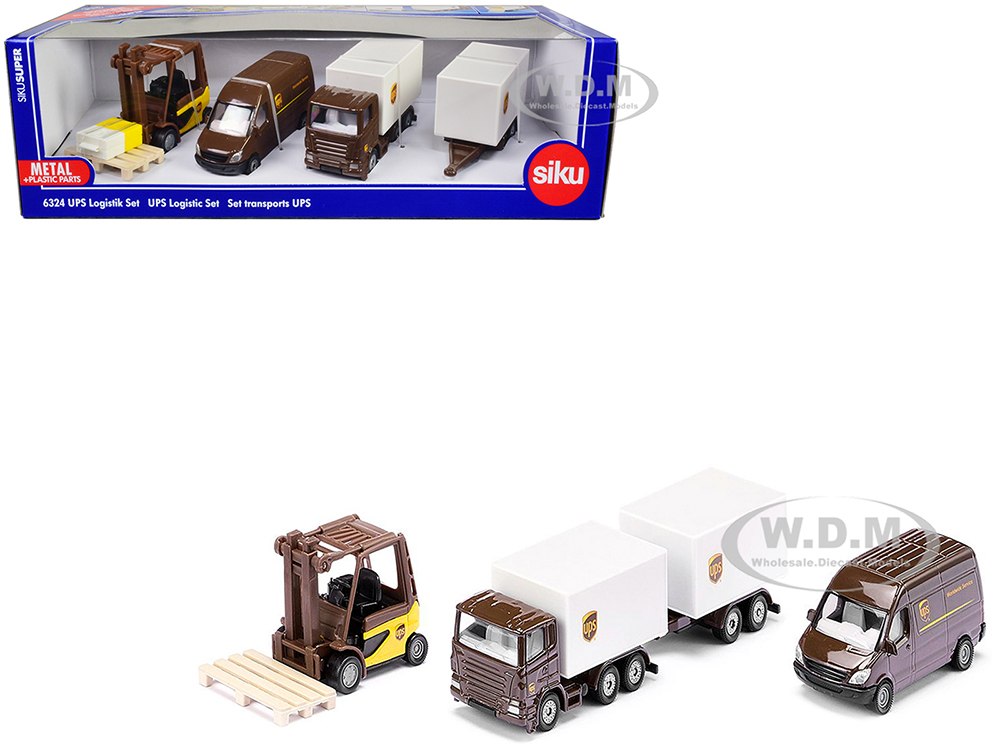 UPS Logistics Set Of 3 Pieces Diecast Models By Siku