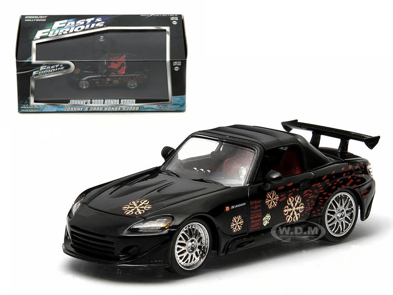 Johnnys 2000 Honda S2000 Black "The Fast and The Furious" Movie (2001) 1/43 Diecast Model Car by Greenlight