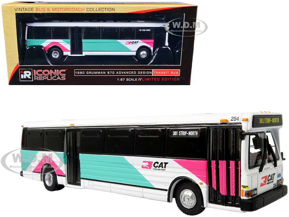1980 Grumman 870 Advanced Design Transit Bus CAT (Citizens Area Transit) Las Vegas "301 Strip-North" "Vintage Bus &amp; Motorcoach Collection" 1/87 D