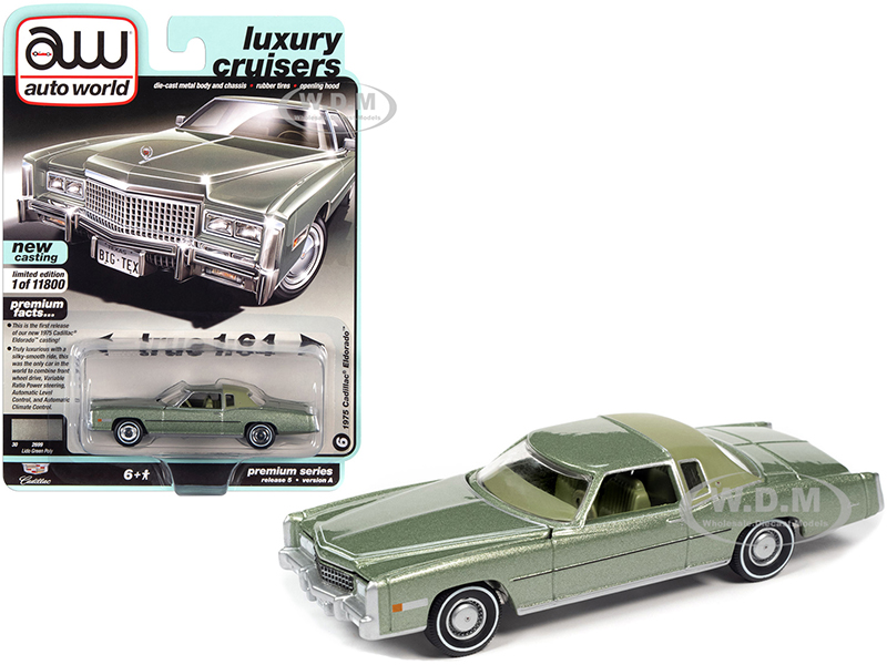 Image of 1975 Cadillac Eldorado Lido Green Metallic with Green (Partial) Vinyl Top and Green Interior "Luxury Cruisers" Limited Edition to 11800 pieces Worldw