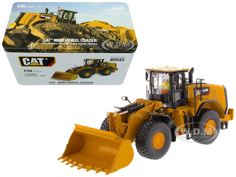 Cat Caterpillar 980m Wheel Loader With Rock Bucket And Operator "high Line Series" 1/50 Diecast Model By Diecast Masters