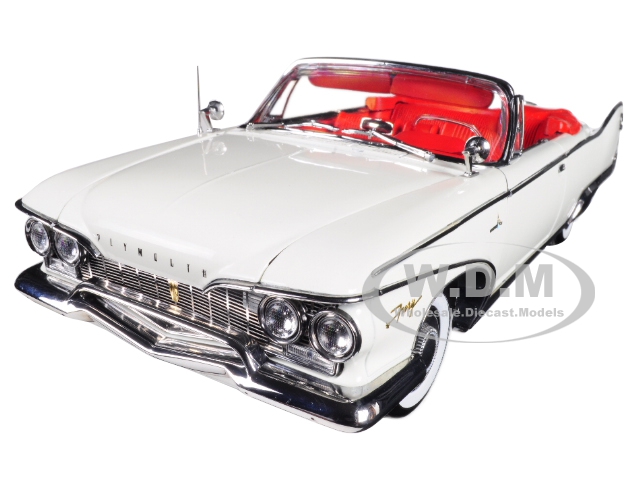 1960 Plymouth Fury Open Convertible Oyster White Platinum Edition 1/18 Diecast Model Car by Sun Star