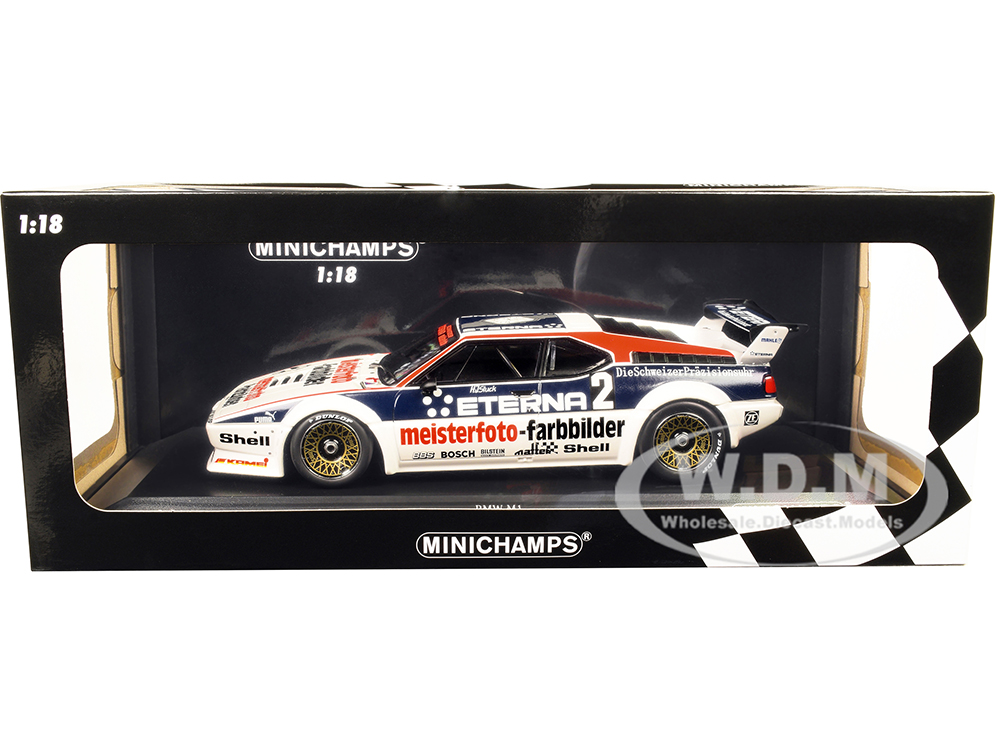 BMW M1 #2 Hans-Joachim Stuck Schnitzer Eterna Meisterphoto Team Winner Deutsche Automobil Rennsport Trophae Zolder (1982) Limited Edition to 300 pieces Worldwide 1/18 Diecast Model Car by Minichamps