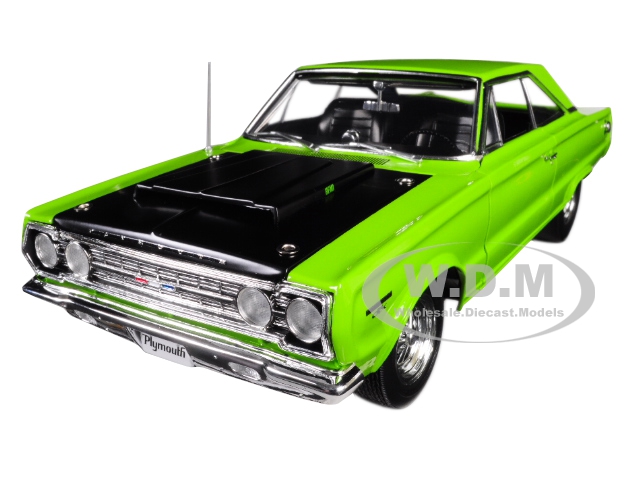 Image of 1967 Plymouth Belvedere GTX Limelight Green with Black Hood Limited Edition to 552 pieces Worldwide 1/18 Diecast Model Car by Acme