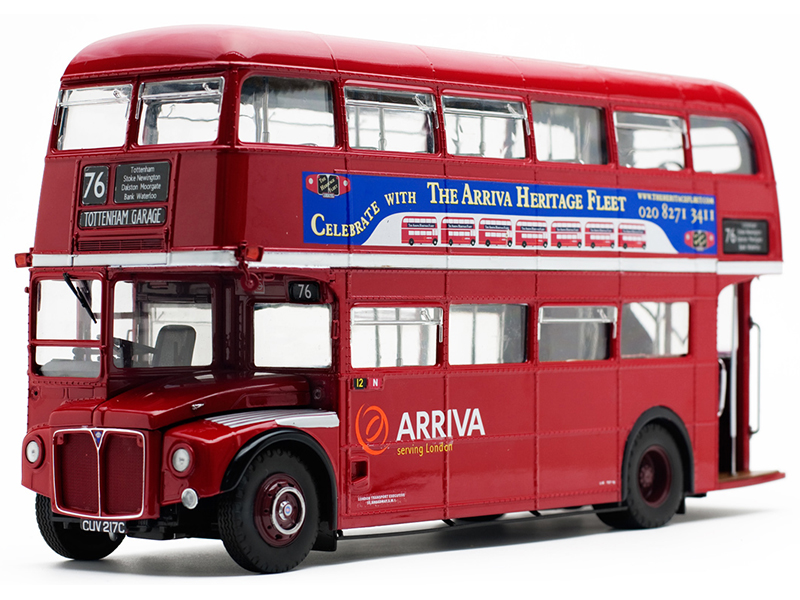 Image of Routemaster RM 76 "Tottenham Garage" Double Decker Bus Red 1/24 Diecast Model by SunStar