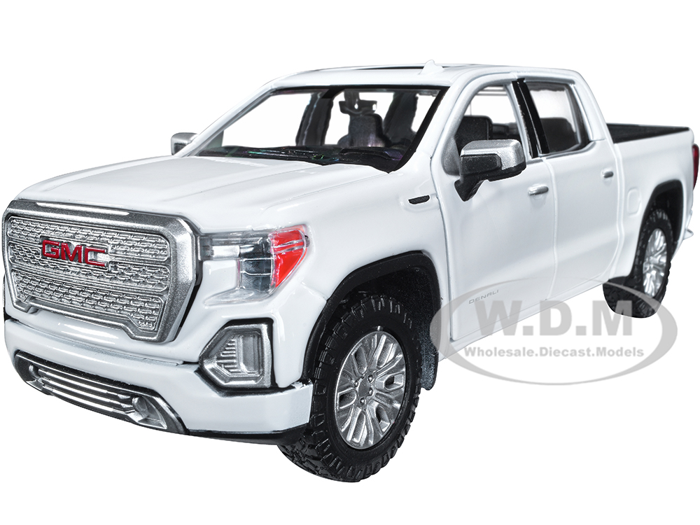 2019 GMC Sierra 1500 Denali Crew Cab Pickup Truck with Sunroof White Timeless Legends Series 1/24-1/27 Diecast Model Car by Motormax