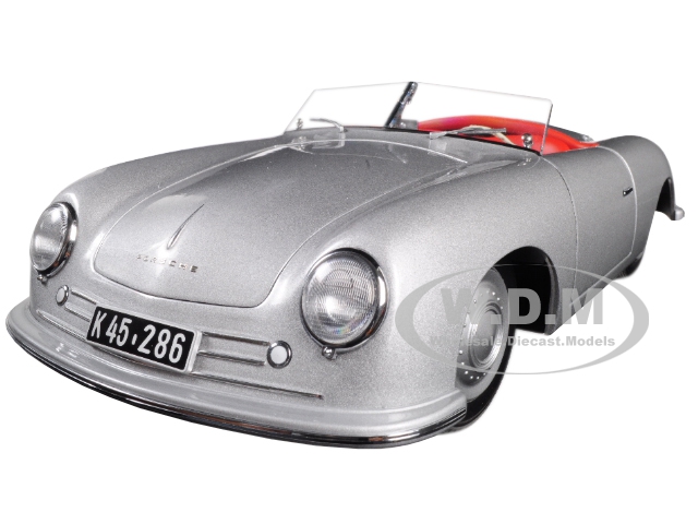 1948 Porsche 356 Number 1 Convertible Revised Edition Silver 1/18 Model Car By Autoart