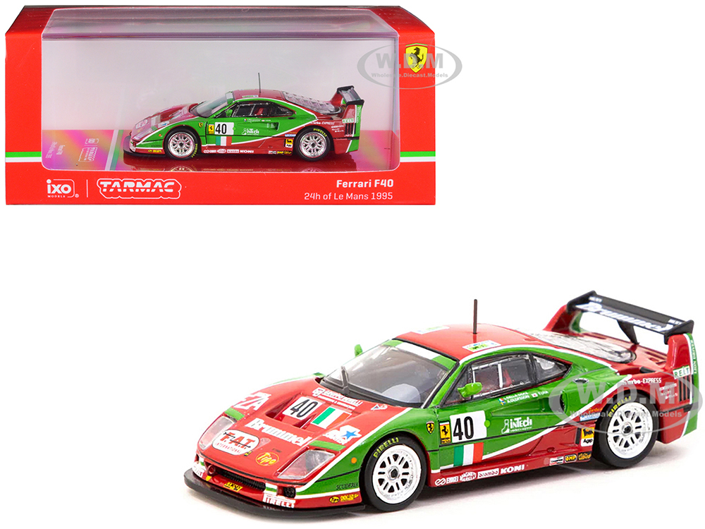 Ferrari F40 #40 Anders Olofsson - Luciano Della Noce - Tetsuya Ota Ennea SRL 24 Hours of Le Mans (1995) Hobby64 Series 1/64 Diecast Model Car by Tarmac Works
