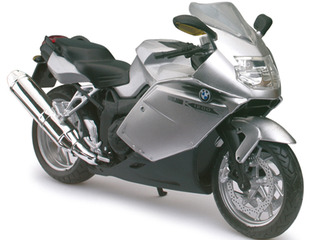 BMW K1200S Silver Motorcycle Model 1/12 by Automaxx