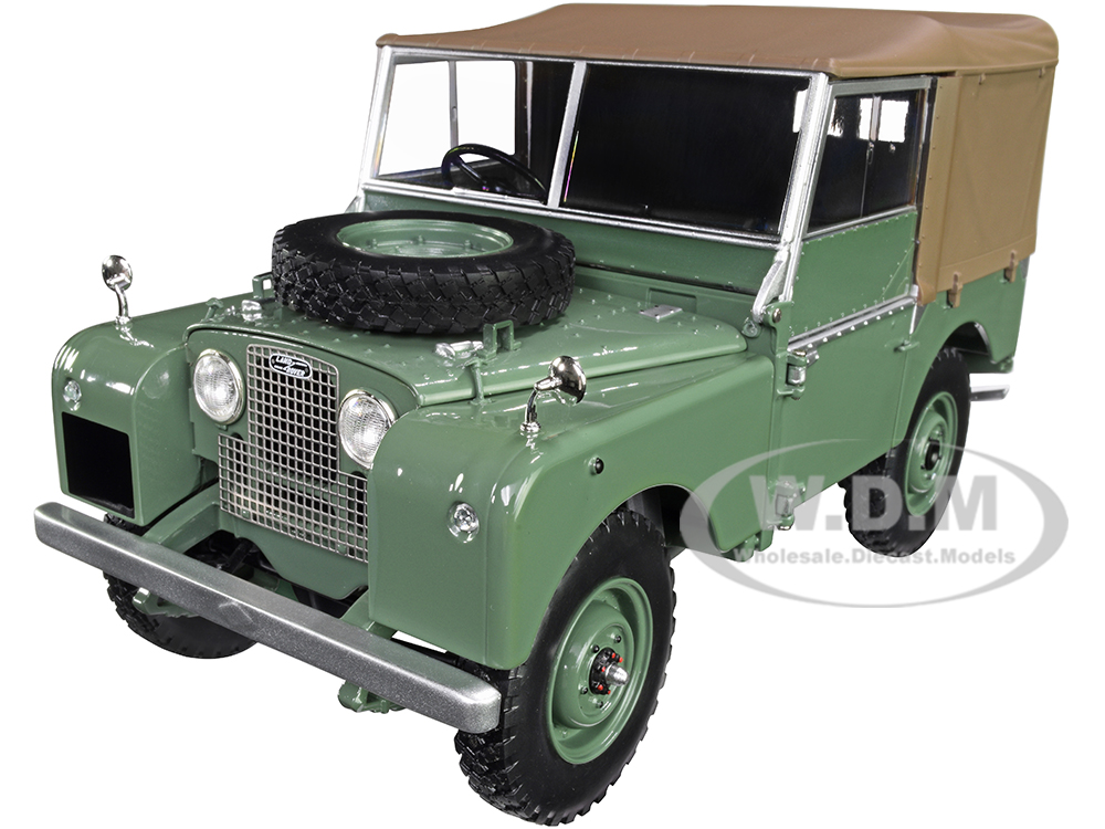 1949 Land Rover RHD (Right Hand Drive) Green with Brown Canopy 1/18 Diecast Model Car by Minichamps