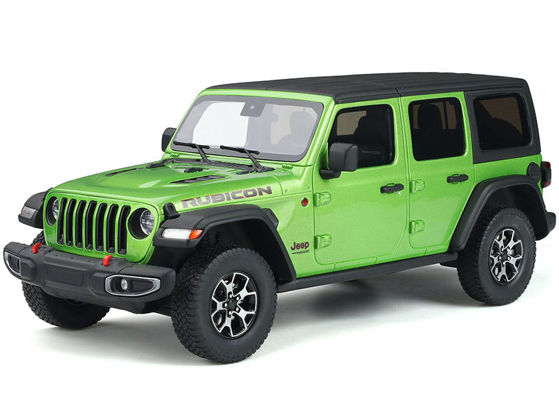 Image of Jeep Wrangler Rubicon Mojito Green Metallic with Black Top Limited Edition to 999 pieces Worldwide 1/18 Model Car by GT Spirit