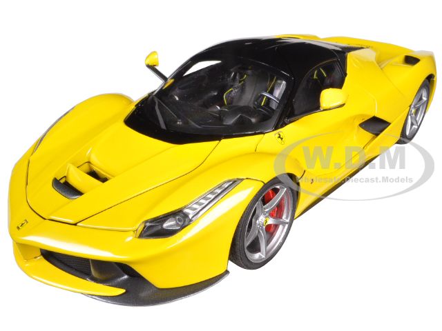 Ferrari LaFerrari F70 Hybrid Yellow with Black Top "Elite Edition" Series 1/18 Diecast Model Car by Hot Wheels