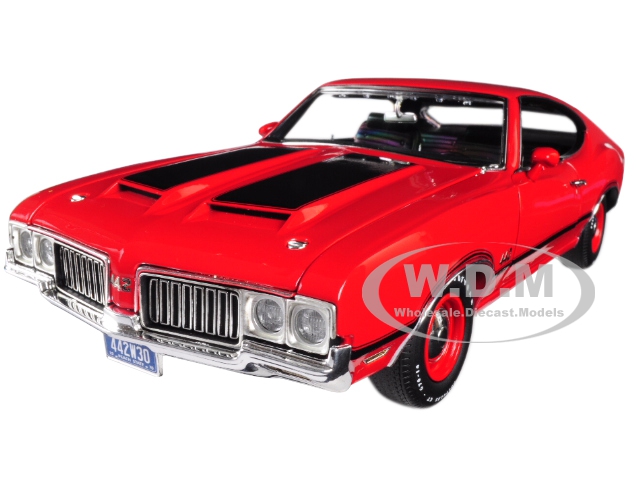 1970 Oldsmobile 442 W-30 Matador Red With Black Stripes Limited Edition To 396 Pieces Worldwide 1/18 Diecast Model Car By Acme