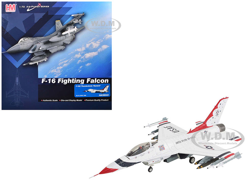 Lockheed F-16C Fighting Falcon Fighter Aircraft No.10 Thunderbirds Warbird United States Air Force Air Power Series 1/72 Diecast Model by Hobby Master