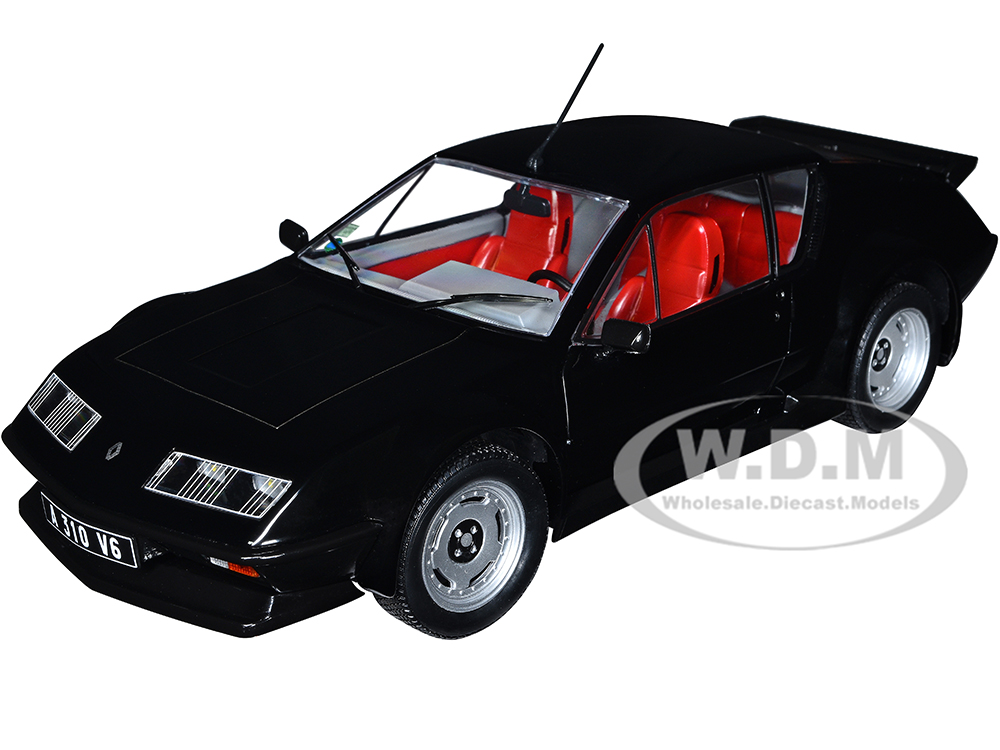 1983 Alpine A310 Pack GT Noir Irise Black with Red Interior 1/18 Diecast Model Car by Solido