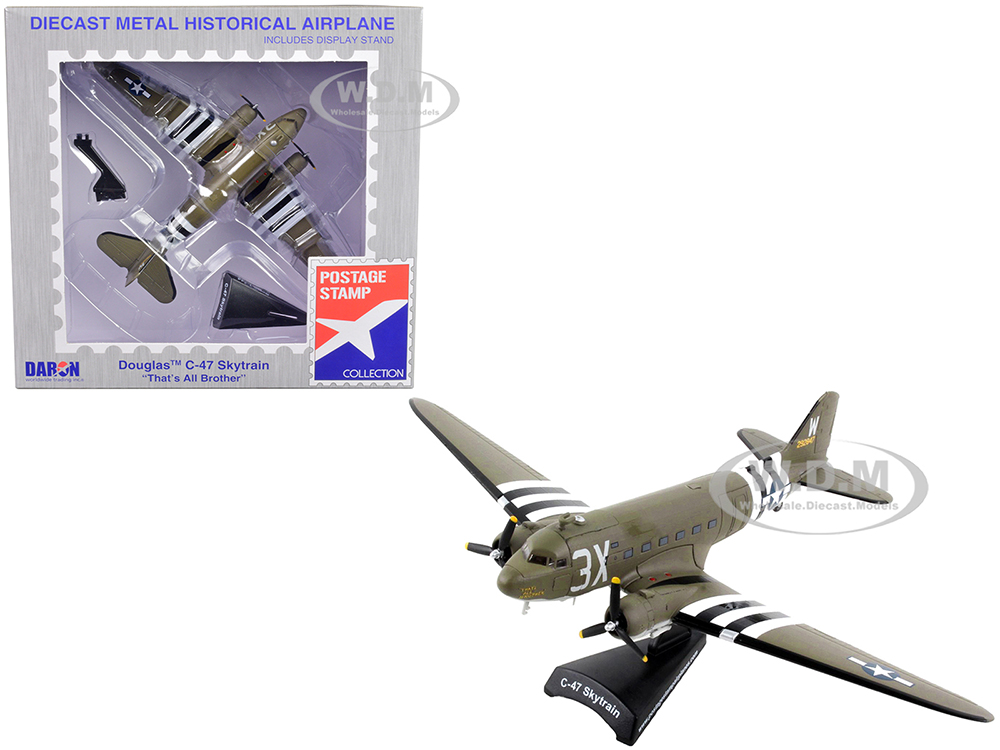Douglas C-47 Skytrain Aircraft "Thats All Brother" United States Navy 1/144 Diecast Model Airplane by Postage Stamp