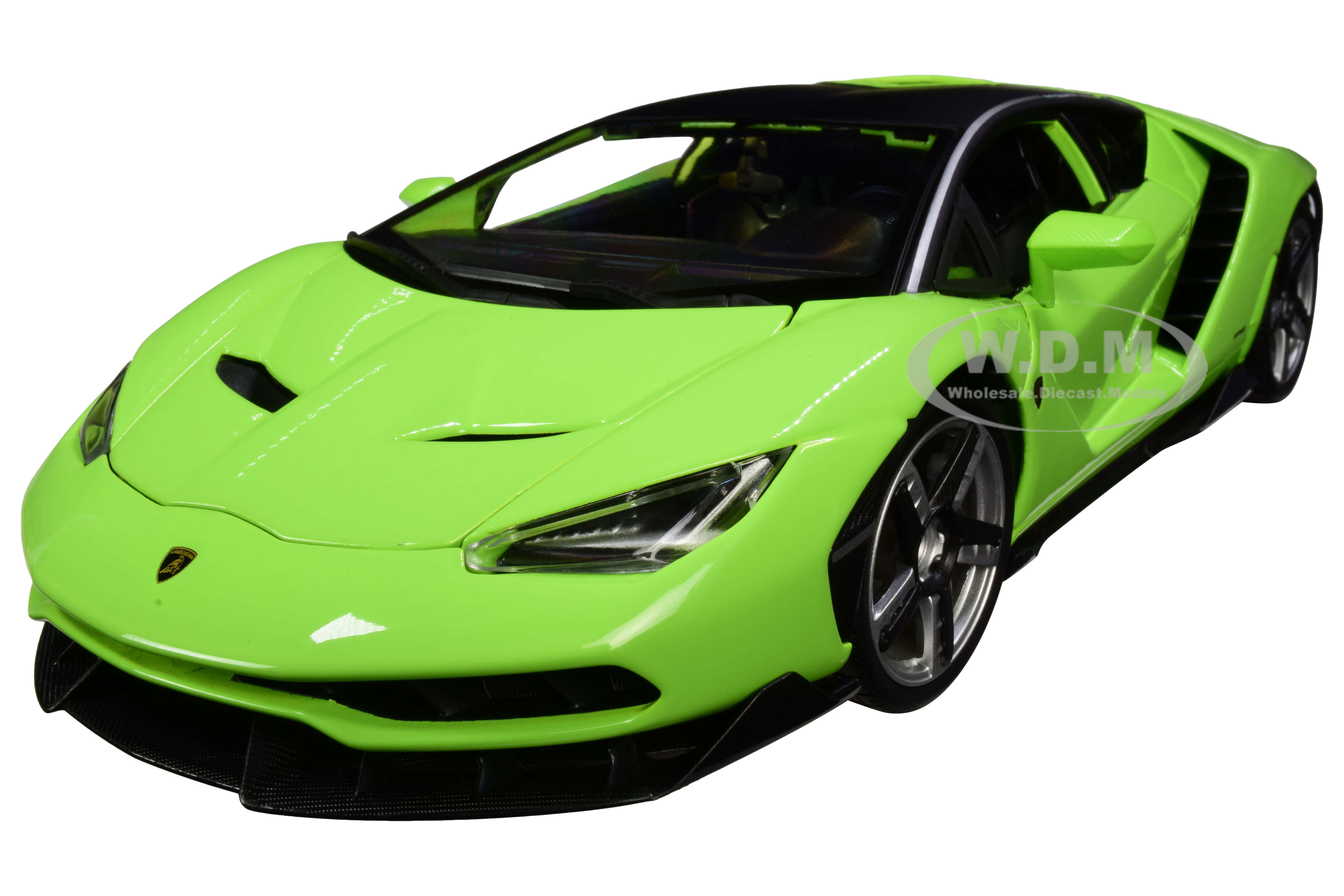 Lamborghini Centenario Lime Green with Matt Black Top 1/18 Diecast Model Car by Maisto