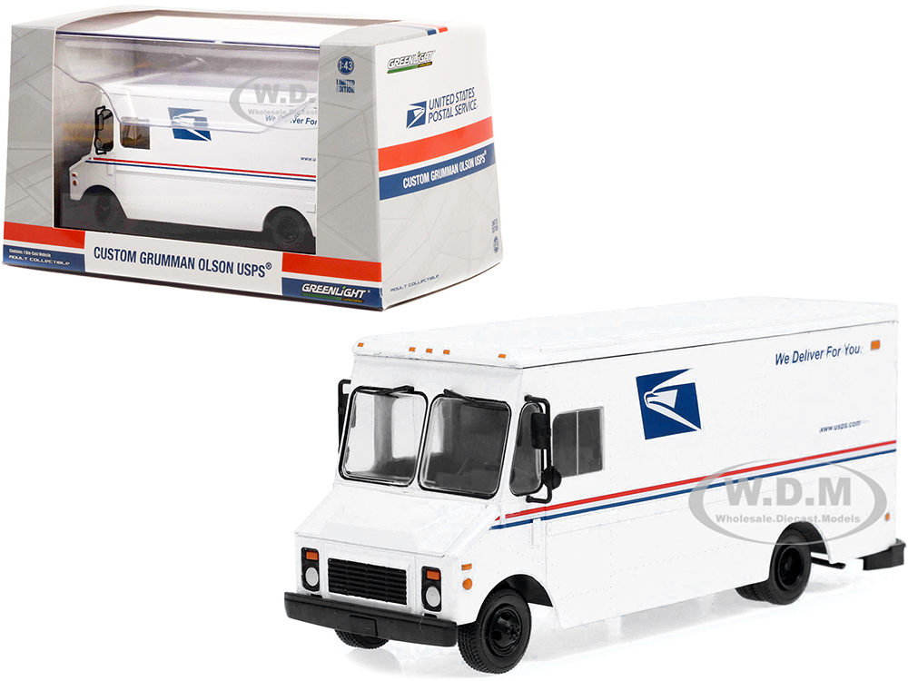 Grumman Olson Custom Delivery Truck White USPS United States Postal Service 1/43 Diecast Model By Greenlight