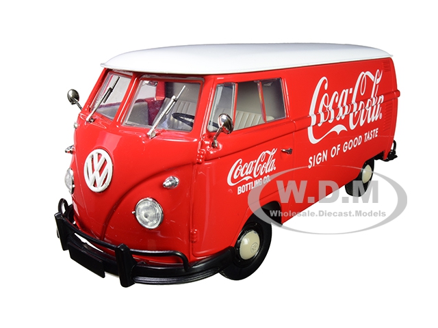 Image of 1960 Volkswagen Delivery Van "Coca-Cola" Red with White Top Limited Edition to 2000 pieces Worldwide 1/24 Diecast Model by M2 Machines