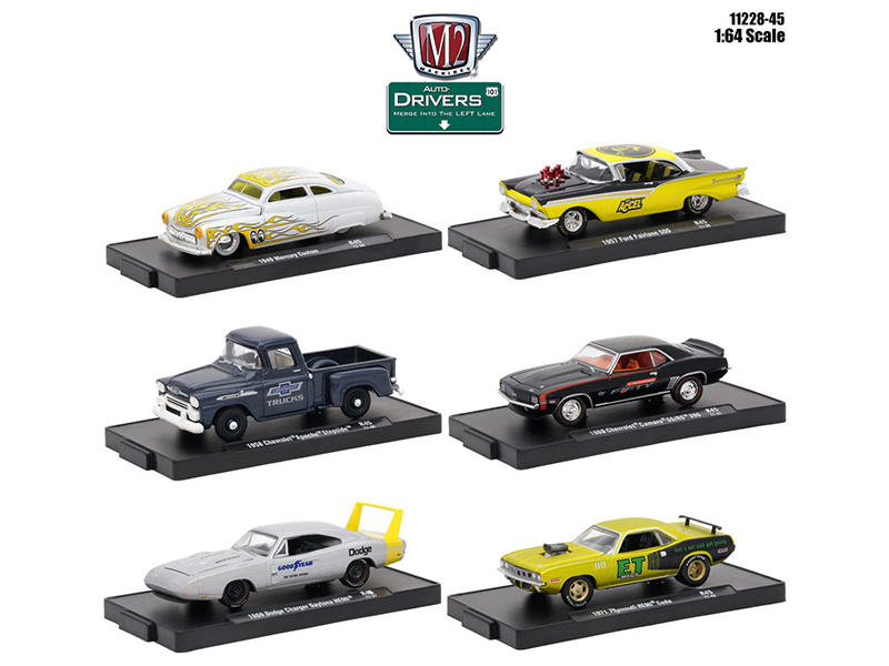 Drivers 6 Cars Set Release 45 In Blister Packs 1/64 Diecast Model Cars By M2 Machines