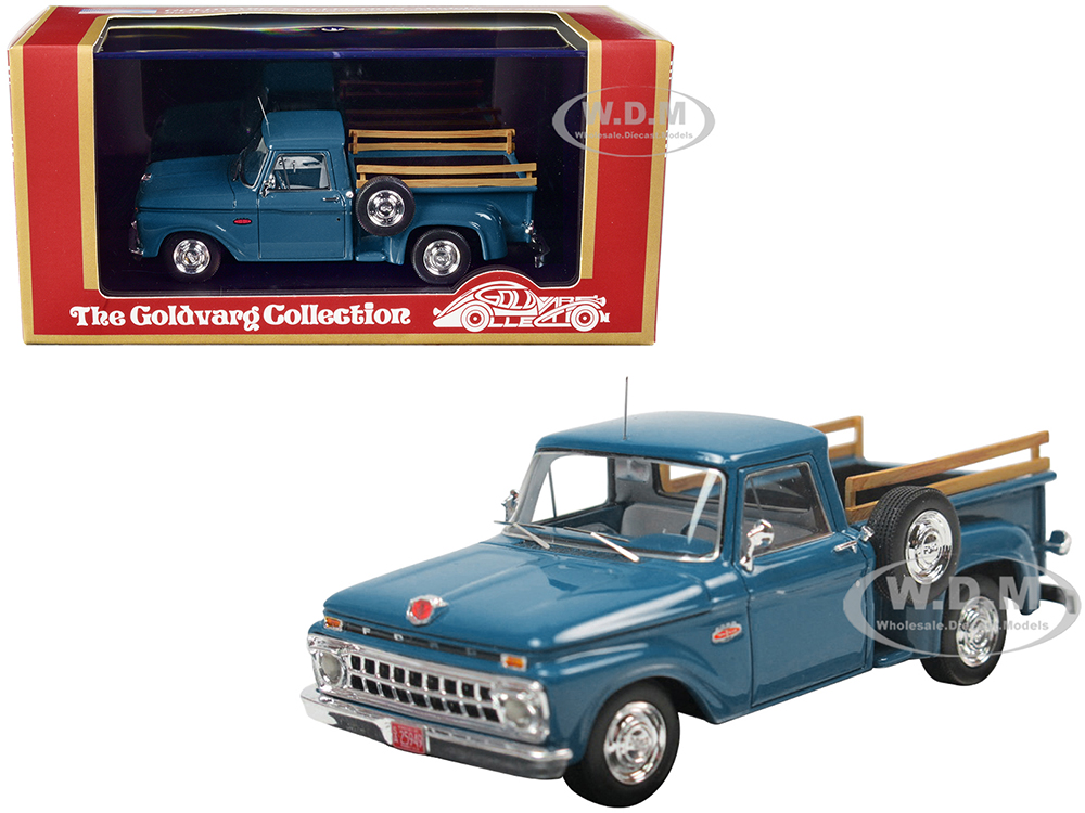 1965 Ford F-100 Stepside Pickup Truck Caribbean Turquoise with White Interior Limited Edition to 220 pieces Worldwide 1/43 Model Car by Goldvarg Coll