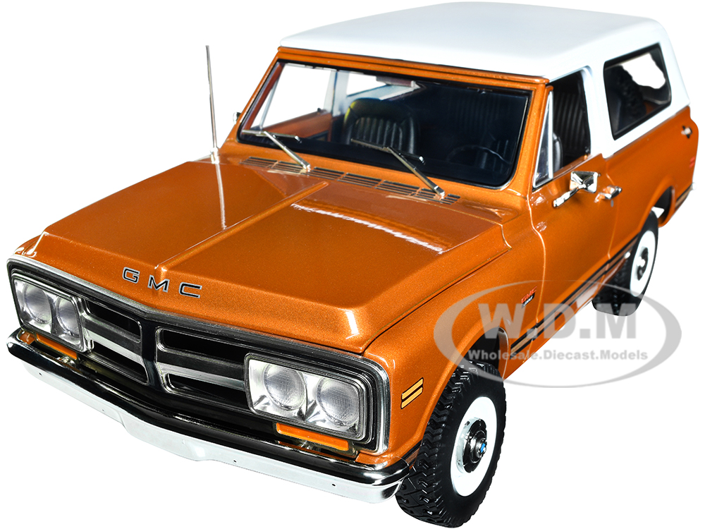 1971 GMC Jimmy Orange Metallic with White Top Dealer Ad Truck Limited Edition to 948 pieces Worldwide 1/18 Diecast Model Car by ACME