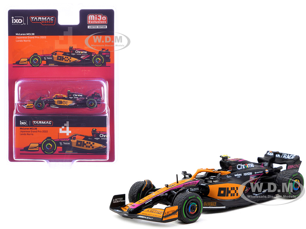 McLaren MCL36 4 Lando Norris Formula One F1 "Japanese GP" (2022) "Global64" Series 1/64 Diecast Model Car by Tarmac Works