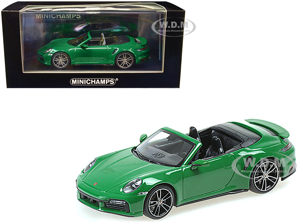 2020 Porsche 911 Turbo S Cabriolet Green Limited Edition to 504 pieces Worldwide 1/43 Diecast Model Car by Minichamps