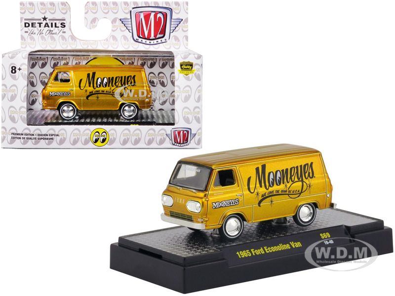 1965 Ford Econoline Van "mooneyes" Liquid Gold Limited Edition To 3680 Pieces Worldwide 1/64 Diecast Model Car By M2 Machines