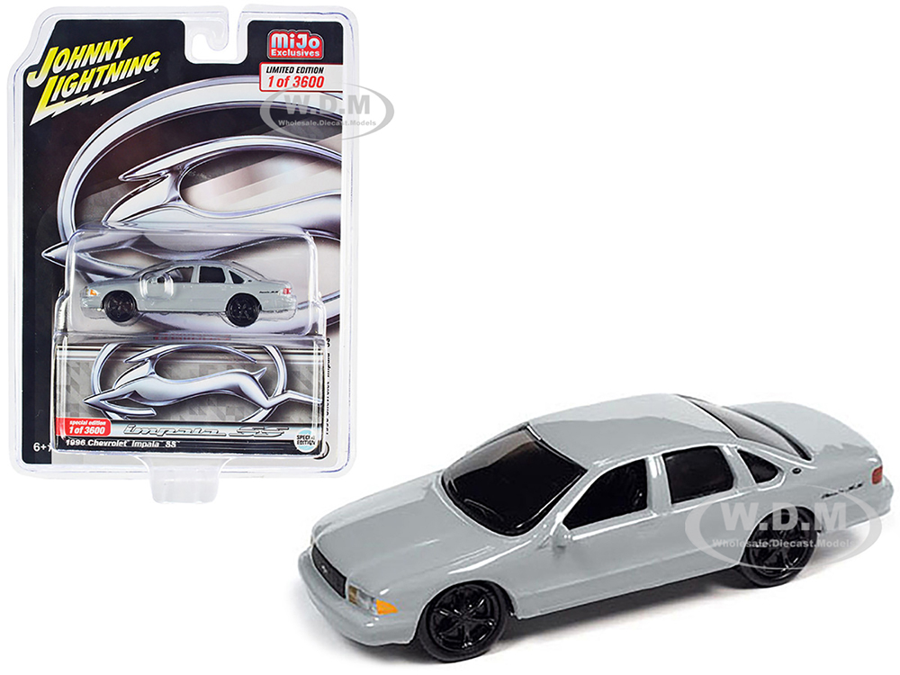 1996 Chevrolet Impala SS Matt Gray Limited Edition to 3600 pieces Worldwide 1/64 Diecast Model Car by Johnny Lightning