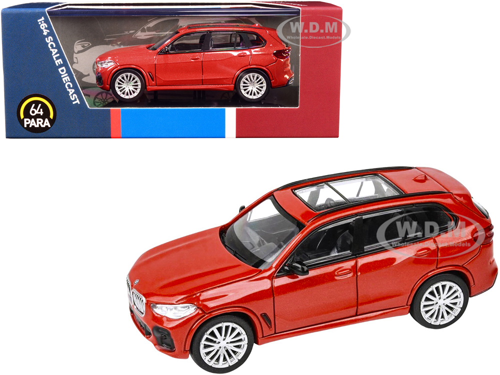 BMW X5 with Sunroof Toronto Red Metallic 1/64 Diecast Model Car by Paragon Models