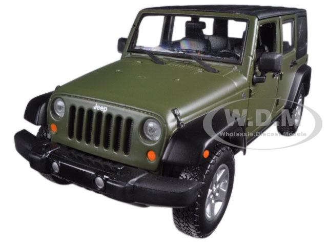 2015 Jeep Wrangler Unlimited Green 1/24 Diecast Model Car By Maisto