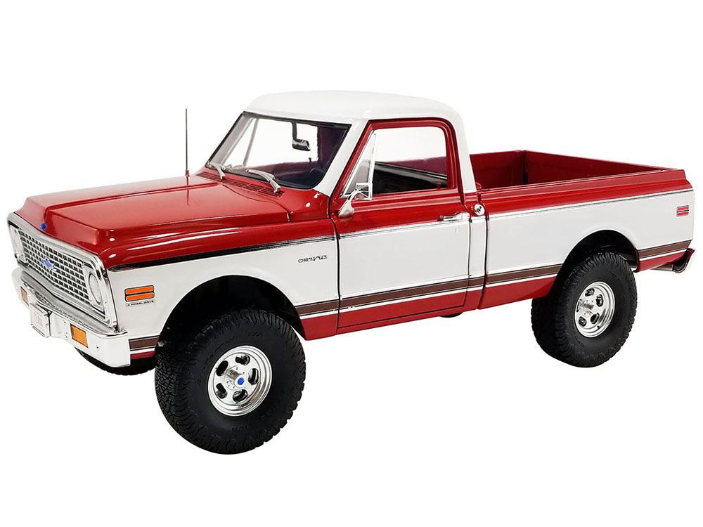 1972 Chevrolet K-10 4x4 Pickup Truck Red and White Limited Edition to 390 pieces Worldwide 1/18 Diecast Model Car by ACME
