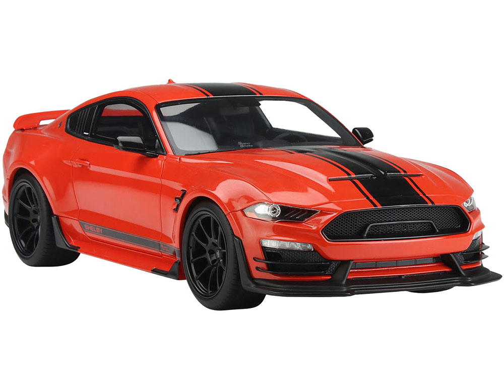 2021 Shelby Super Snake Coupe Red with Black Stripes USA Exclusive Series 1/18 Model Car by GT Spirit for ACME