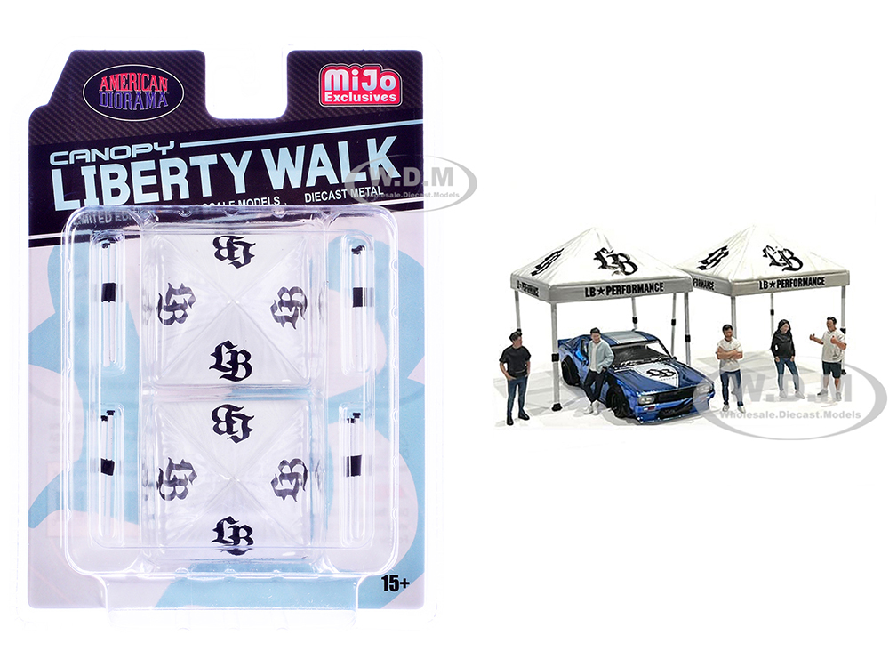 "Liberty Walk" Canopy 2 Piece Set White Limited Edition for 1/64 Scale Models by American Diorama