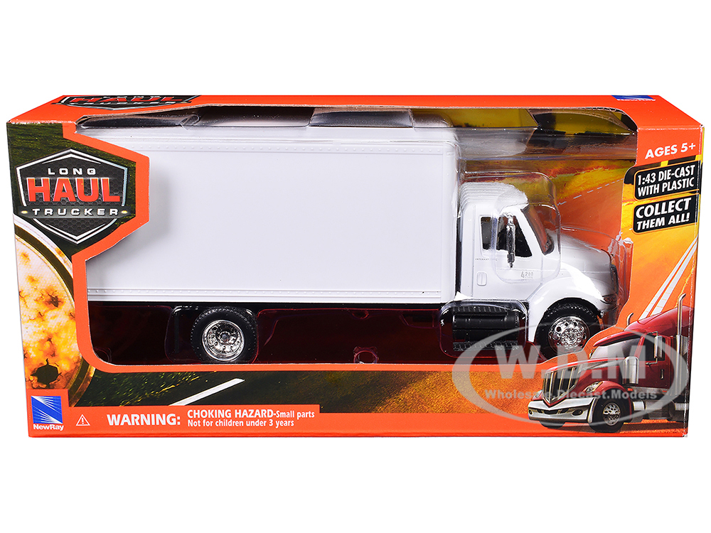 International 4200 Box Truck White "Long Haul Truckers" Series 1/43 Diecast Model by New Ray