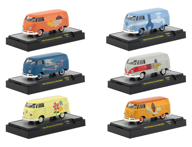 Auto Thentics Volkswagen 6 Cars Set Release 6 IN DISPLAY CASES 1/64 Diecast Model Cars by M2 Machines