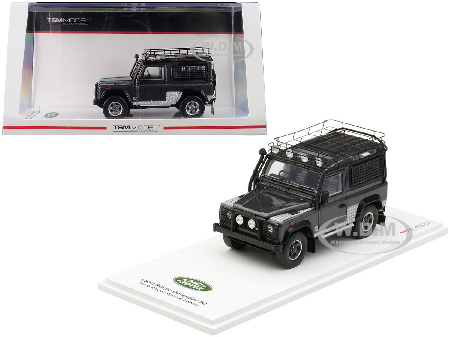 Land Rover Defender 90 Dark Gray "tomb Raider Special Edition" 1/43 Model Car By True Scale Miniatures