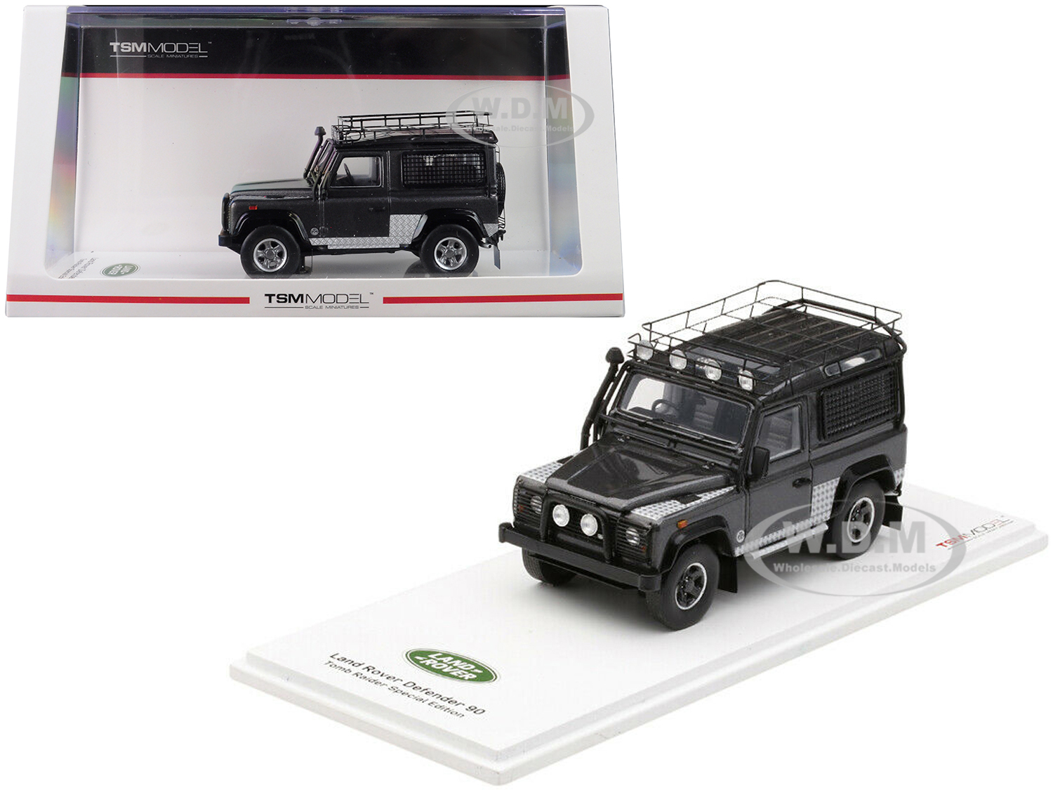 Image of Land Rover Defender 90 Dark Gray "Tomb Raider Special Edition" 1/43 Model Car by True Scale Miniatures