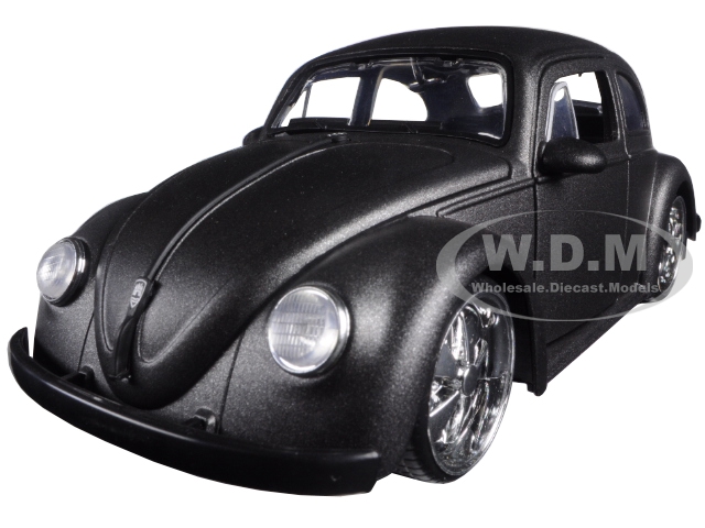Image of 1959 Volkswagen Beetle Satin Metallic Gray with 5 Spoke Wheels 1/24 Diecast Model Car by Jada