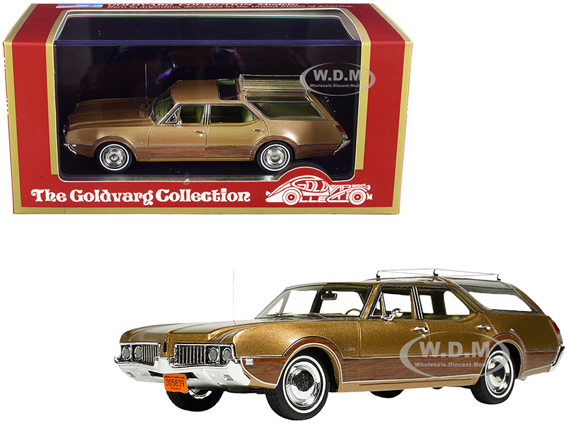 Image of 1969 Oldsmobile Vista Cruiser with Roof Rack Aztec Gold Metallic with Wood Paneling Limited Edition to 230 pieces Worldwide 1/43 Model Car by Goldvar