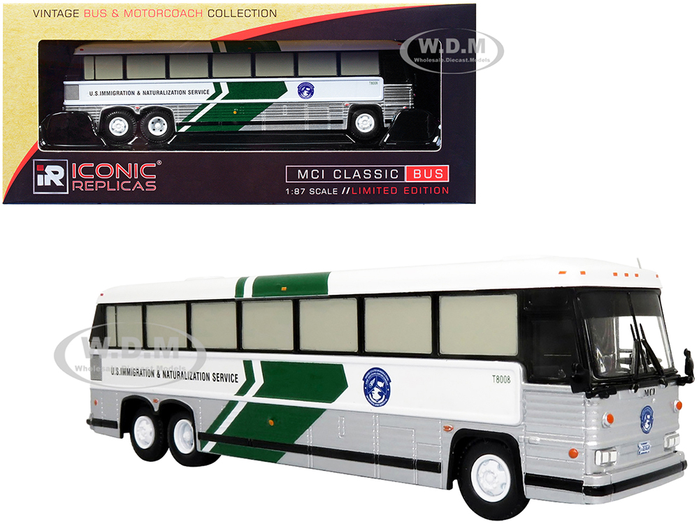 MCI MC-12 Coach Classic Bus U.S. Immigration & Naturalization Service Vintage Bus & Motorcoach Collection 1/87 Diecast Model by Iconic Replicas