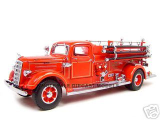 1938 Mack Type 75 Fire Engine Red With Accessories 1/24 Diecast Model Truck By Road Signature