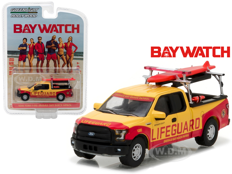 2016 Ford F-150 Emerald Bay Beach Patrol Baywatch Movie (2017) 1/64 Diecast Model Car by Greenlight