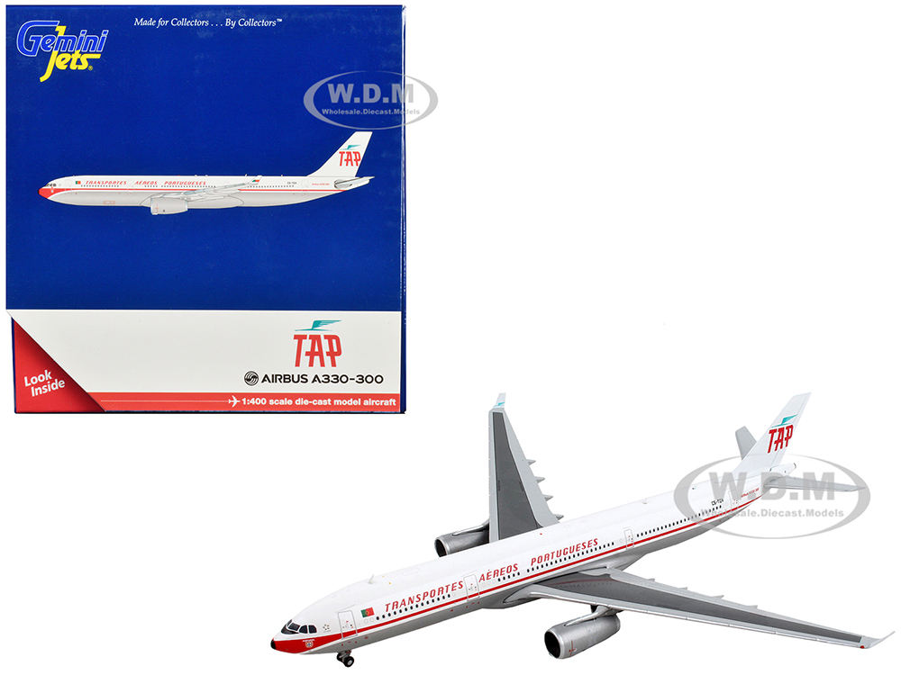 Airbus A330-300 Commercial Aircraft "TAP Air Portugal" White with Red Stripes 1/400 Diecast Model Airplane by GeminiJets