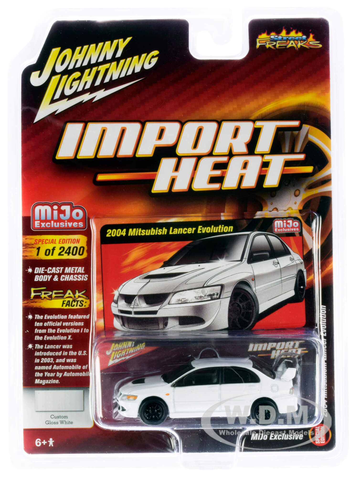 2004 Mitsubishi Lancer Evolution White With Black Wheels "import Heat" "street Freaks" Series Limited Edition To 2400 Pieces Worldwide 1/64 Diecast M