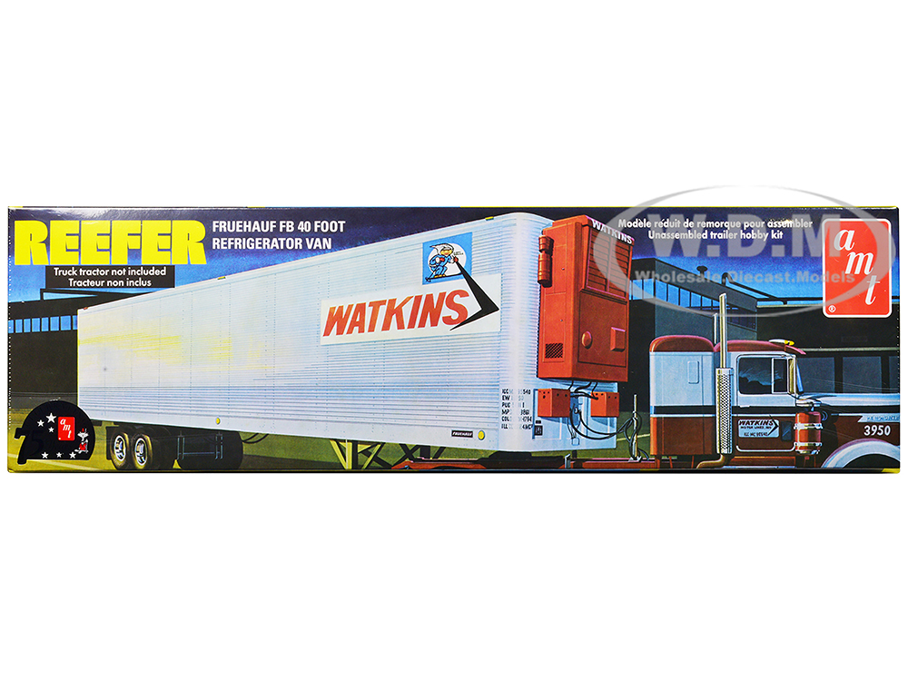 Skill 3 Model Kit Fruehauf FB 40 Refrigerated Trailer Watkins Motor Lines 1/25 Scale Model by AMT